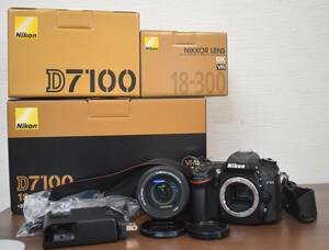 W4-92 【動作品】 Nikon D7100 デジタル一眼レフカメラ スーパーズームキット AF-S Nikkor 18-300mm 3.5-6.3G ED DX VR ニコン 箱付 現状品