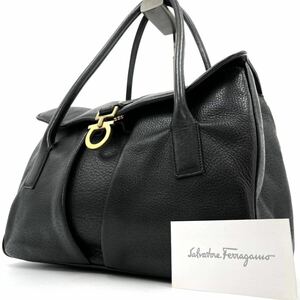 1円《 正規品・極美品 》Salvatore Ferragamo サルヴァトーレフェラガモ トートバッグ ガンチーニ メンズ ビジネス 黒 レザー A4 PC 肩掛け