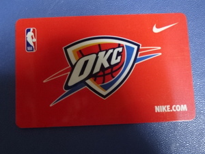 ★激レア USA西海岸入手 NBA公式ブランド【Nike】オクラホマシティ サンダー【Oklahoma City Thunder】ロゴ プラスティックカード