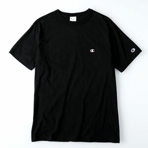 ●送料390円可能商品 チャンピオン Champion 新品 メンズ ロゴ入り コットン素材 半袖 Tシャツ 黒 [C3P300-090] 三 零★QWER★