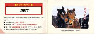 ★JRA 非売品 オッズカード 10度数 2003 JRAお年賀プレゼント 謹賀新年 平成十五年 台紙入り 未使用 非売品 競馬 即決