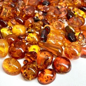 大量!!「琥珀アクセサリーパーツおまとめ」a 重量約78g コハク こはく アンバー べっ甲 amber necklace jewelry parts CE0