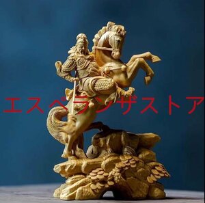 【極上の木彫】関羽像　精密彫刻　極上品　仏師で仕上げ品 武財神　三国志
