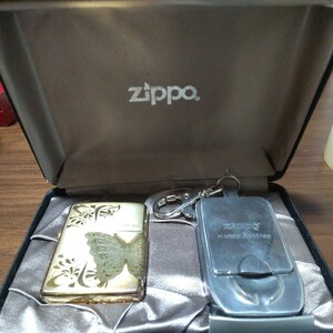 ライター ZIPPO バタフライ ０８年 携帯灰皿セット NO. 0315 NO. P A-27 オイルライター