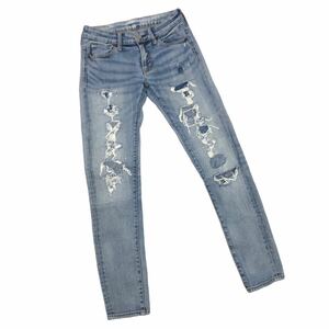 m470 DENIM&SUPPLY デニムアンドサプライ RALPH LAUREN ラルフローレン スキニー デニム パンツ ダメージ加工 ジーンズ インディゴ 26