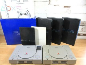 1ZC「1円～ PS・PS2 本体 まとめて 7台セット」ジャンク 箱有 動作未確認 playStation2 プレステ ゲーム機