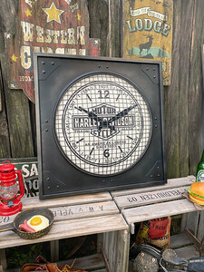 ハーレーダビッドソン　インダストリアル　メタルクロック ■ アメリカン雑貨 アメリカ雑貨 ウォールクロック 壁掛時計