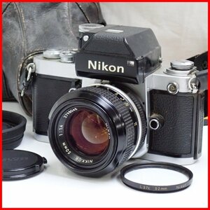 ★Nikon/ニコン F2 フィルム一眼レフカメラ ボディ + レンズ NIKKOR 50mm F1.4/フード・ケース等付属/ジャンク扱い&1579400668