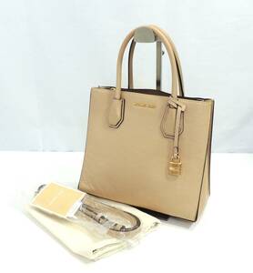 □　MICHAEL KORS　マイケルコース　MERCER　マーサー　2way　ハンドバッグ　ショルダー　斜め掛け　ベージュ　ゴールド金具　中古品　③