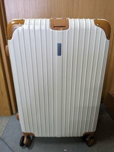 ASHARD スーツケース　ホワイトベージュ　可愛い　Mサイズ　64L　TSAロック　ABS+ポリカーボネート　格安　4から7泊　
