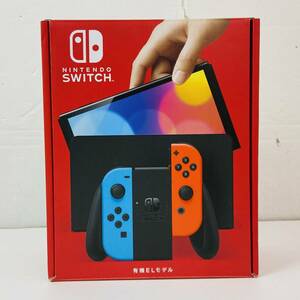 (26977)〇【1円～】Nintendo Switch 有機ELモデル Joy-Con(L)ネオンブルー/(R)ネオンレッド [任天堂/ニンテンドースイッチ] 中古品