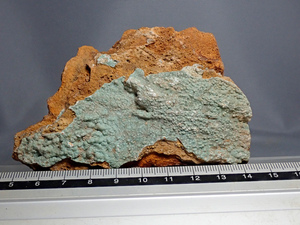 国産鉱物　宮崎県産　異極鉱　緑色被膜状結晶