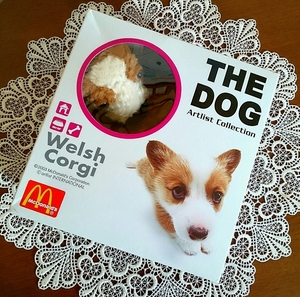 【レア！】可愛い♪　2003年 マクドナルド限定　特別販売グッズ「THE DOG」　鼻デカドッグ　ウェルシュ・コーギー　ミニクッション 箱付き