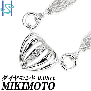 ミキモト ダイヤモンド ネックレス K18WG ブランド MIKIMOTO 送料無料 美品 中古 SH100702