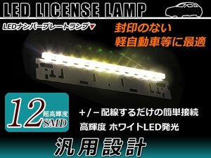 12SMD 純白LED ライセンスランプ ライセンスフレーム用ランプ バックランプ 高輝度12発 ホワイト 汎用 ナンバー灯 ナンバーランプ