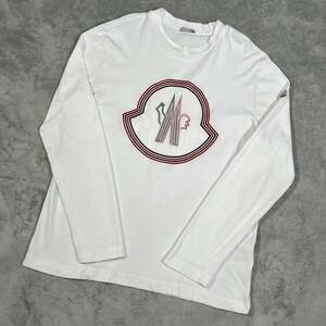 1円　極美品　MONCLER モンクレール　マグリア　長袖　長袖Tシャツ ロンT ビッグロゴ Lサイズ　ホワイト 7875