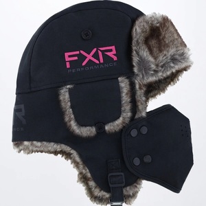 FXR Racing スノーモービル Trapper Hat トラッパー ハット 防寒 トローパーハット 黒/ピンク Black/Elec Pink L/XLサイズ ● 新品未使用