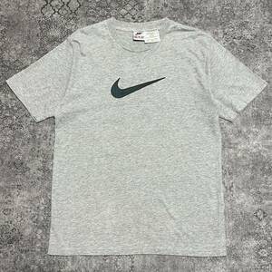 90s NIKE ナイキ Tシャツ スウォッシュ 白タグ 企業T グレー 90年代 ヴィンテージ ビンテージ vintage