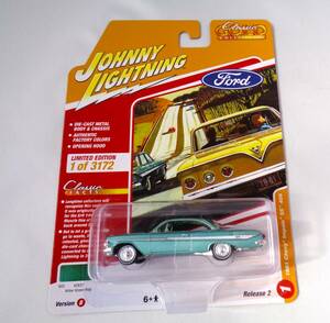 JOHNNY LIGHTNING　ジョニーライトニング　1/64　1961 Chevy Impala SS 409　Arbor Green Poly　シェビー インパラ　②