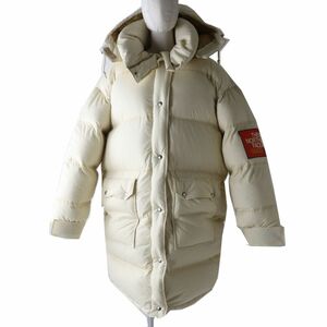 未使用品◎正規品 GUCCI ×THE NORTH FACE グッチ×ノースフェイス 22SS 671794 アームロゴフーデッドロングダウンジャケット アイボリー S