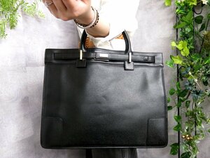 ●超美品●GUCCI グッチ●ロゴプレート●カーフ レザー 本革●ハンド バッグ●黒●G金具●イタリア製●腕掛け●A4 書類 かばん●Js46735