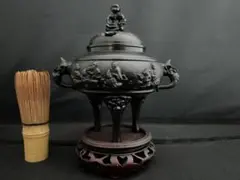 香炉　七福神　童子　銅　彫刻 置物 開運 風水 美術 インテリア　アンティーク