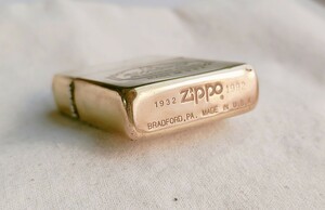 ZIPPO 1932 1992 SOLID BRASS　ダブルイヤーボトム　ジッポー　90年代　Zippo ブラス