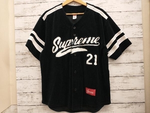 Supreme シュプリーム ベースボールシャツ ベロア ブラック Sサイズ