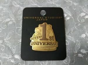 送料無料！☆ＵＳＪ　１周年記念ピンバッジ☆ユニバーサルスタジオジャパン　1st　ANNIVERSARY　レアピン！　