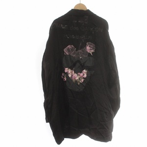 COMME des GARCONS HOMME PLUS 22SS 花の存在期 バックローズ テーラードジャケット オーバーサイズ キュプラ 花柄 XS 黒 PI-J052