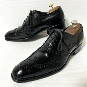 【美品】TAKEO KIKUCHI タケオキクチ　ウイングチップ レザーシューズ　ビジネスシューズ グッドイヤー　04 26-26.5cm相応　黒　＊DE