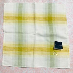 【人気柄】新品/BURBERRY/タオルハンカチ/正規品/バーバリー/綿100%/未使用/即決あり/匿名発送/ノバチェック/レディース/女性用/黄色/58