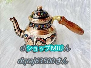 限定発売★提梁壺水煮急須茶器★手作り★上物彩色描写急須銅壺