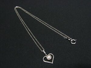 1円 ■極美品■ MIKIMOTO ミキモト 本真珠 アコヤ真珠 パール 約4mm SV925 ネックレス ペンダント アクセサリー アイボリー系 AW9422