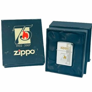 【Zippo/ジッポー】オイルライター 未使用品 75Years/75周年 記念 1932-2007★45529