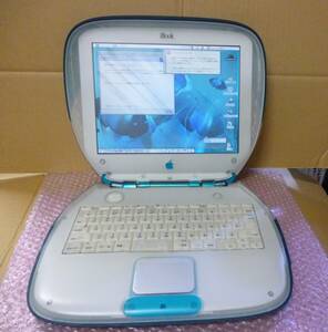 ジャンク★Apple iBook G3 クラムシェル 300MHz/160MB/3GB ブルーベリー 本体のみ/Mac OS 9.2.2クリーンインストール済み/バッテリー駆動可