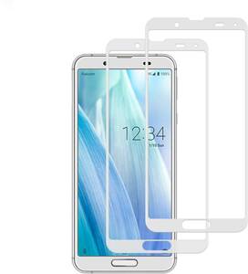 送料無料【2枚入り】白 AQUOS sense 3 SHV45 SH-02M sense 3 lite SH-RM12 強化ガラスフィルム アコース 曲面 保護 フィルム シール カバー