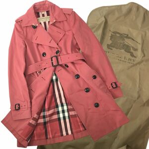 j259 BURBERRY バーバリー トレンチコート 裏地ノバチェック ルージュピンク UK8 US6 ジャケット アウター コットン 100% 正規品