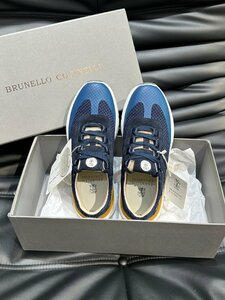 BRUNELLO CUCINELLI ブルネロ クチネリ メンズ スニーカー　ウォーキングシューズ ローカット スポーツ靴　EU39サイズ　ネイビー