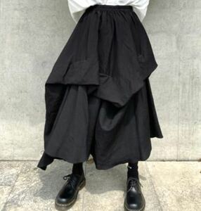 新品未使用☆ 袴 ロングスカート レディース モード　カジュアル 黒 袴パンツ ブラック Fサイズ　インポート品