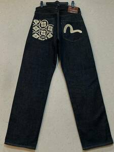 ※EVISU エヴィス エビス No2 LOT 2001 家紋 カモメペイント セルビッチ デニムパンツ 日本製 濃紺 30 　　　 BJBC.AB