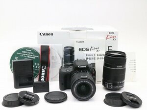 ●○【総シャッター数1300回以下】Canon EOS Kiss X7 ダブルズームキット デジタル一眼レフカメラ EFマウント キャノン○●021088002m○●