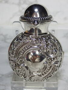 英国アンティーク SS(スターリング・シルバー）EDWARDIAN CASED PERFUME BOTTLE (香水瓶）Birmingham 1903