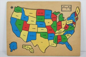 木製 アメリカ合衆国 パズル 1980年代 当時物 木のおもちゃ 木製玩具 知育玩具 雑貨