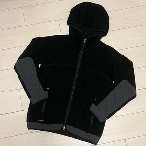 良品 MOUNTAIN EQUIPMENT マウンテンイクイップメント WOOL BOA HOODIE ボア フード フリース M ブラック 425177 メンズ