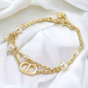 中古 クリスチャンディオール ブレスレット レディース ブランド Christian Dior プチCD B2068WOMRS ゴールド アクセ