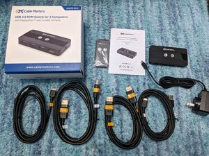 0603u2321　Cable Matters 8K KVM DisplayPort スイッチ 手動切替器 リモコン付