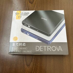 603p1810☆ DETROVA 外付けDVD/CDドライブ DVDレコ CD/DVD-Rプレイヤー USB3.0&Type-C両用ケーブル 