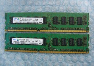 kj5 DDR3 1333 PC3-10600E ECC 2GB SAMSUNG 2枚 合計4GB 即決