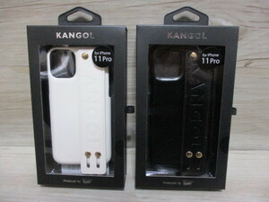即決 送料無料★iPhone11 Pro プロ 2個セット 背面 KANGOL アイフォン スマホ 携帯 ケース カバー カンゴール 黒 ブラック 白 ホワイト AB6